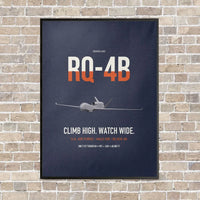 Thumbnail for RQ-4B Global Hawk vertical canvas print - framed - navy blue background