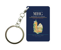 Thumbnail for Mannheim City Airport (MHG) design on navy blue key chain