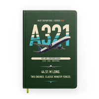 Thumbnail for Airbus A321 design on dark green notebook