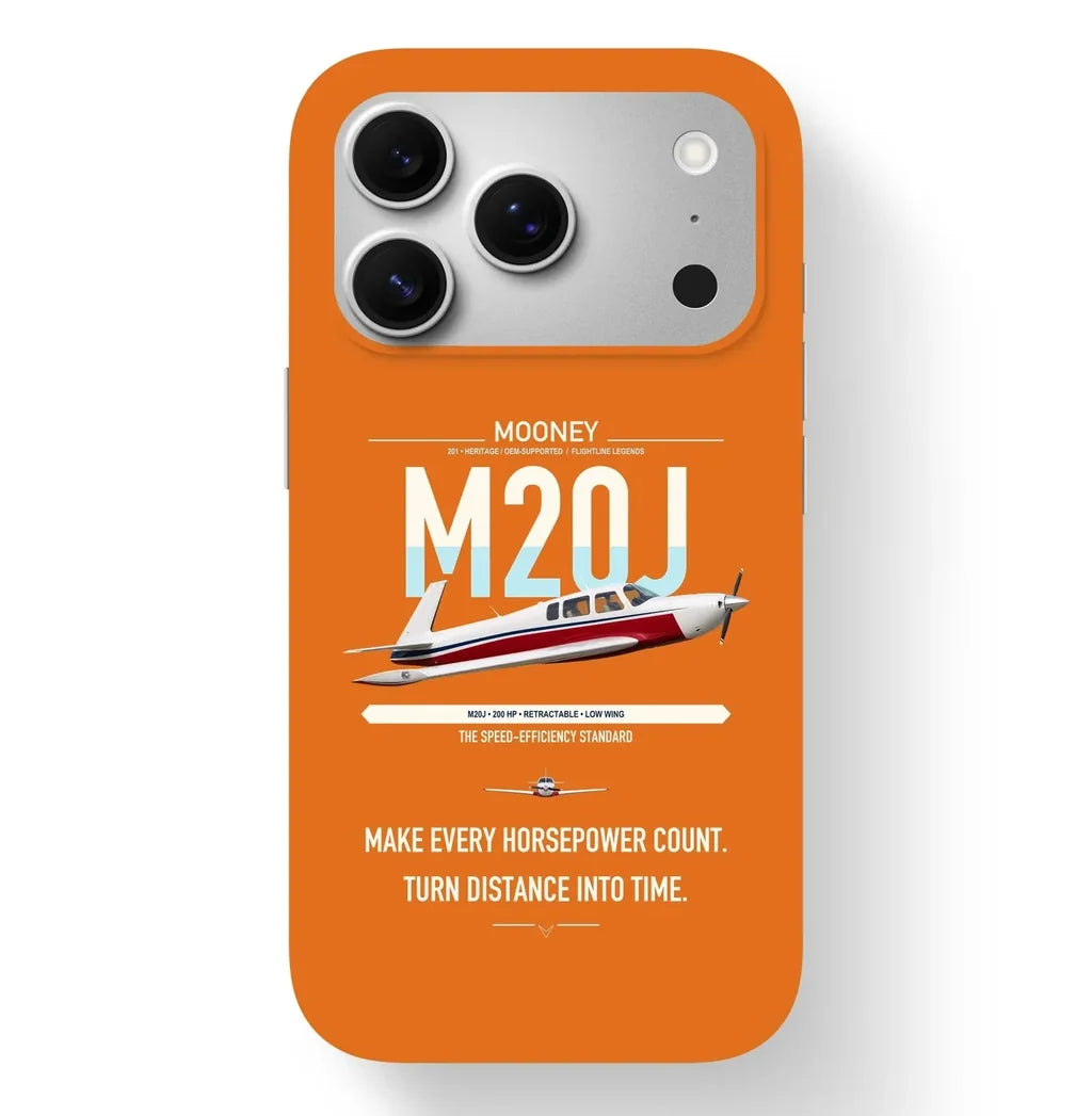 Mooney M20J 201 design on orange magsafe iphone case, for iPhone 17 Pro