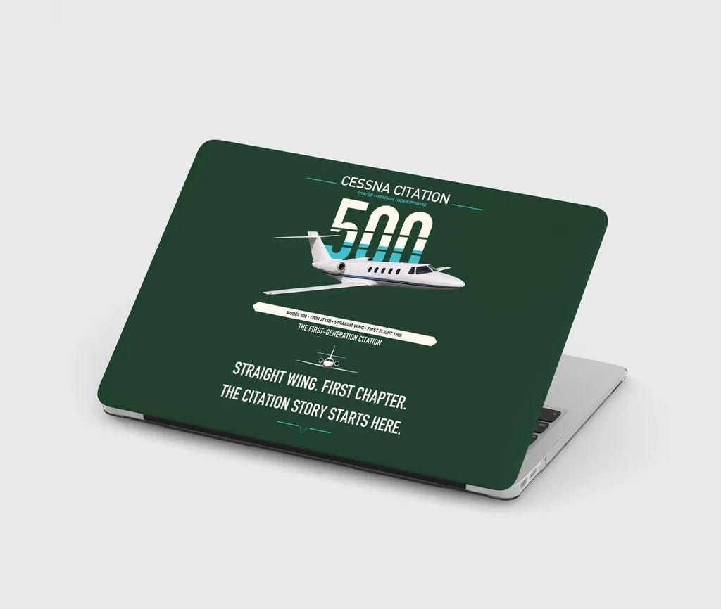 Cessna Citation 500 - Citation I design on dark green MacBook case