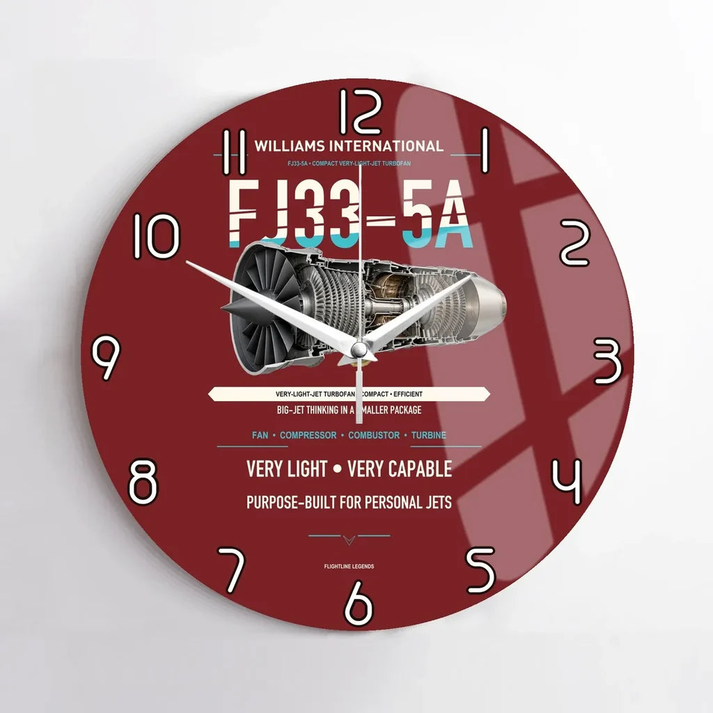 FJ33-5A design on dark red no frame wall clock