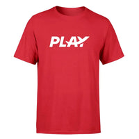 Thumbnail for Play Airlines logo printed on red cotton t-shirt