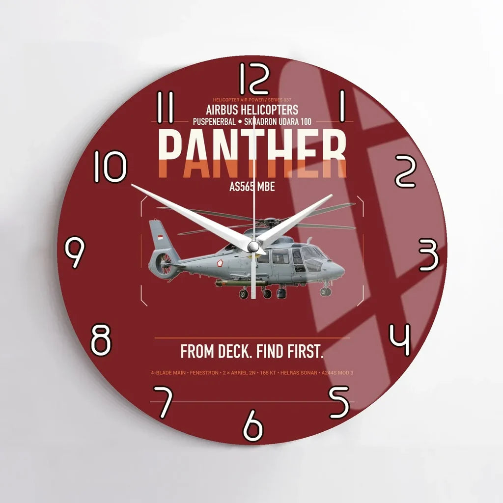 Airbus Helicopters AS565 MBe Panther design on dark red no frame wall clock
