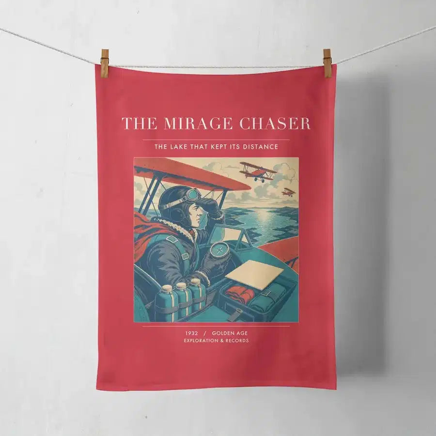 VINTAGE G4337 - The Mirage Chaser - Designed Towels design on red