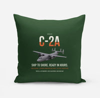 Thumbnail for C-2A Greyhound design on dark green pillow