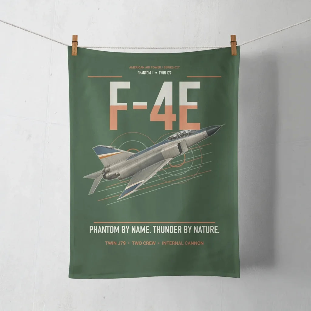 F-4E Phantom II design on dark green towel