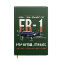 Thumbnail for FR-1 Fireball Prop in Front Jet in Back design on dark green notebook