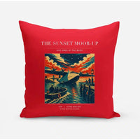 Thumbnail for VINTAGE G4277 - The Sunset Moor-Up - Designed Pillows design on red