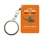 Thumbnail for Bell Canada CH-146 Griffon design on orange designed key chain, double-side print