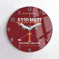 Thumbnail for Airbus A330 MRTT design on dark red no frame wall clock