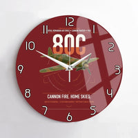 Thumbnail for IAR 80C design on dark red no frame wall clock