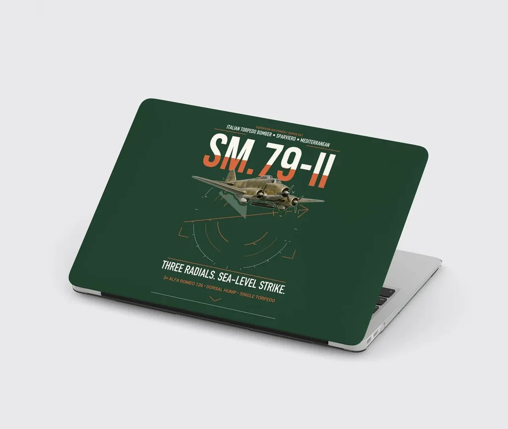 Savoia-Marchetti SM.79-II Sparviero design on dark green MacBook case