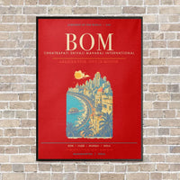 Thumbnail for Chhatrapati Shivaji Maharaj International Airport Mumbai BOM - Canvas Framed - Red