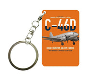 Thumbnail for C-46D Commando design on orange designed key chain, double-side print