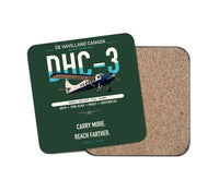 Thumbnail for DHC-3 Otter design on dark green 1 piece coaster