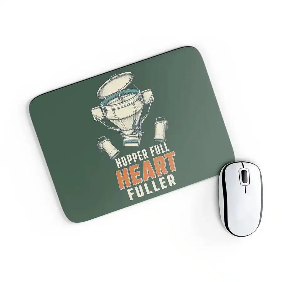 Hopper Full Heart Fuller design on dark green rectangle mouse pad