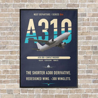 Thumbnail for Airbus A310-300 vertical canvas print - framed - navy blue background