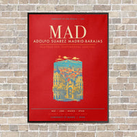 Thumbnail for Adolfo Suarez Madrid-Barajas Airport MAD - Canvas Framed - Red