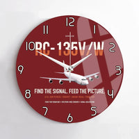 Thumbnail for RC-135V W Rivet Joint design on dark red no frame wall clock