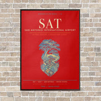 Thumbnail for San Antonio International Airport SAT - Canvas Framed - Red