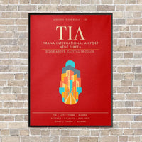 Thumbnail for Tirana International Airport Nene Tereza TIA - Canvas Framed - Red