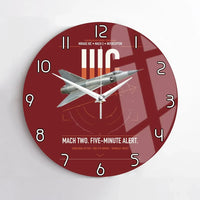 Thumbnail for Dassault Mirage IIIC design on dark red no frame wall clock