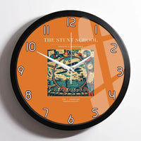 Thumbnail for VINTAGE G4044 - The Stunt School - Designed Wall Clocks design on orange framed