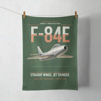 Thumbnail for F-84E Thunderjet design on dark green towel