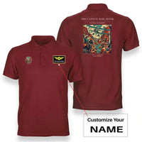 Thumbnail for VINTAGE G4285 - The Canyon Mail Hook - Double-Side Polo T-Shirt design on red+name