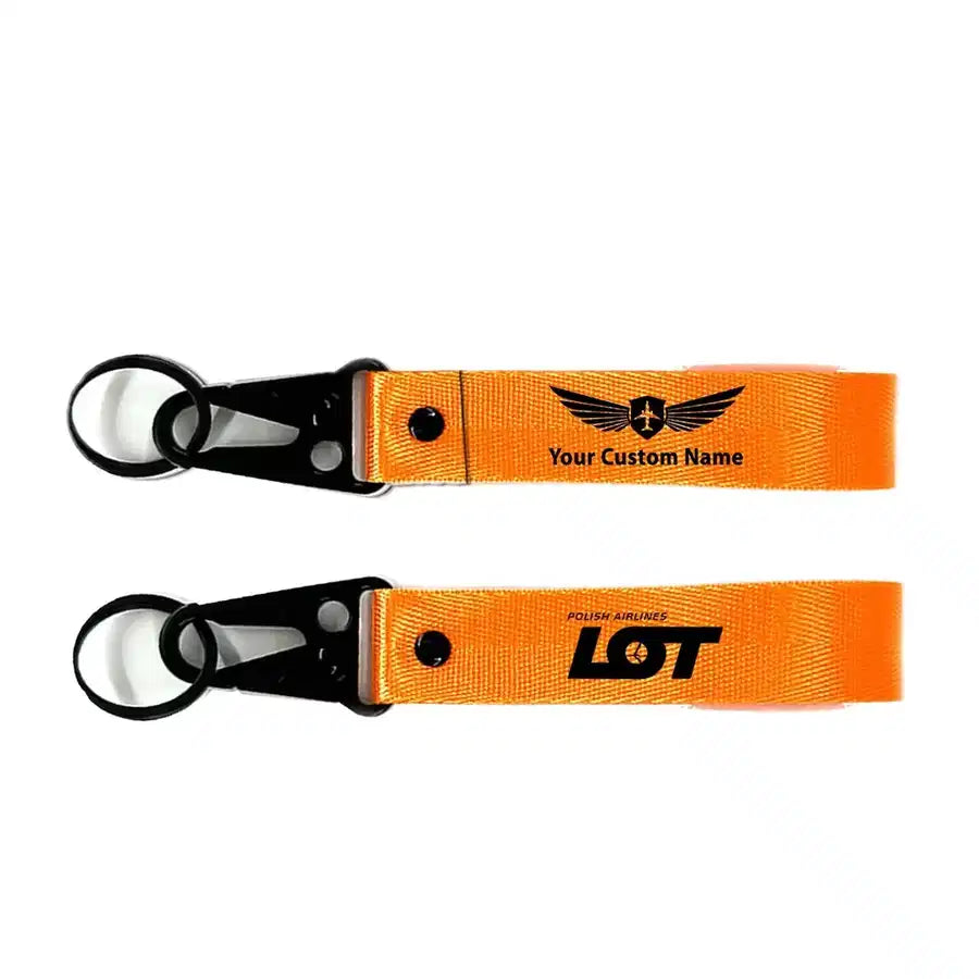 LOT Polish Airlines Hawk-shaped key chain, Orange+ NAME