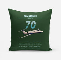 Thumbnail for Bombardier Learjet 70 design on dark green pillow