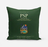 Thumbnail for Palm Springs International Airport (PSP) design on dark green pillow