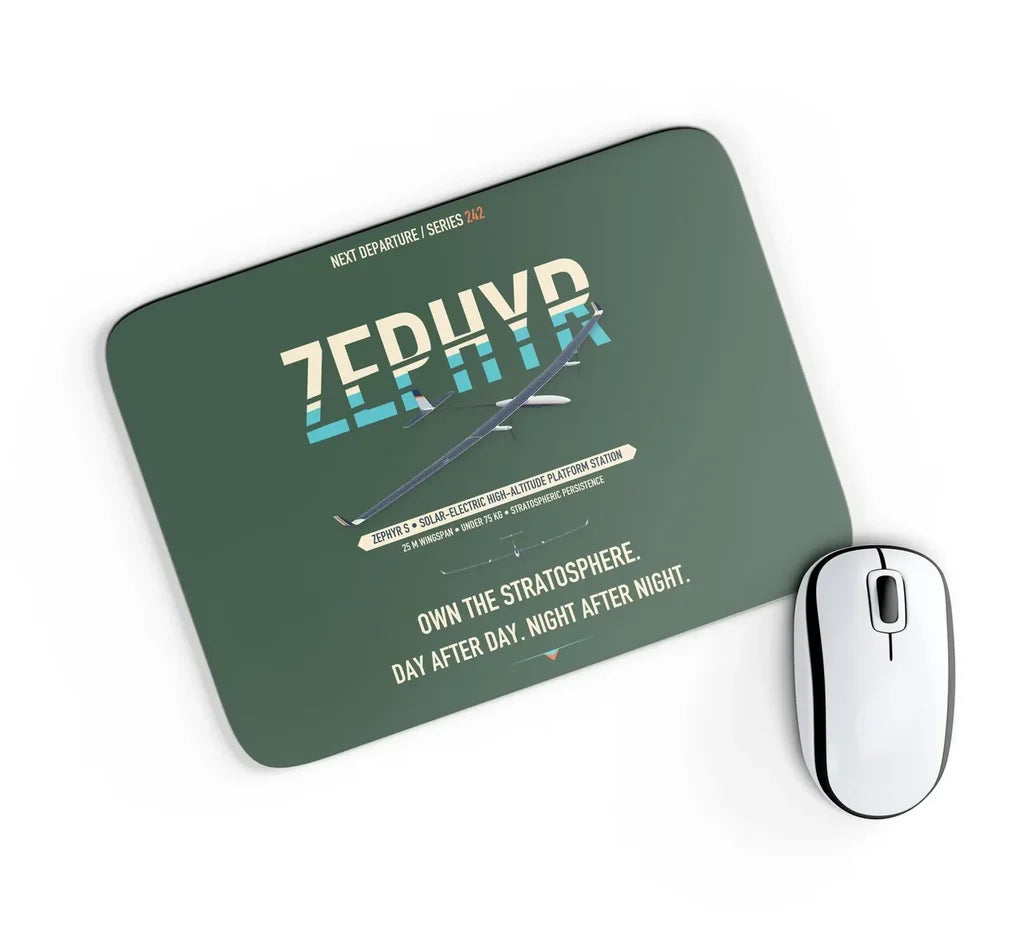 Airbus Zephyr S design on dark green rectangle mouse pad