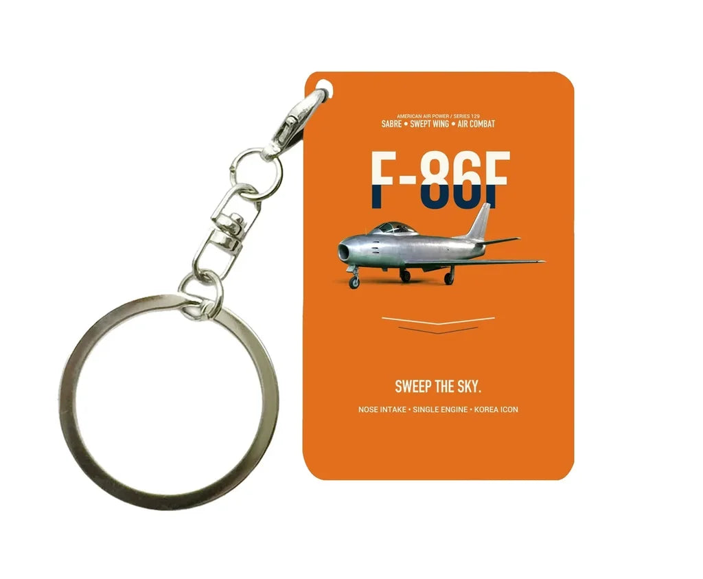 F-86F SABRE Key Chain design on orange key chain
