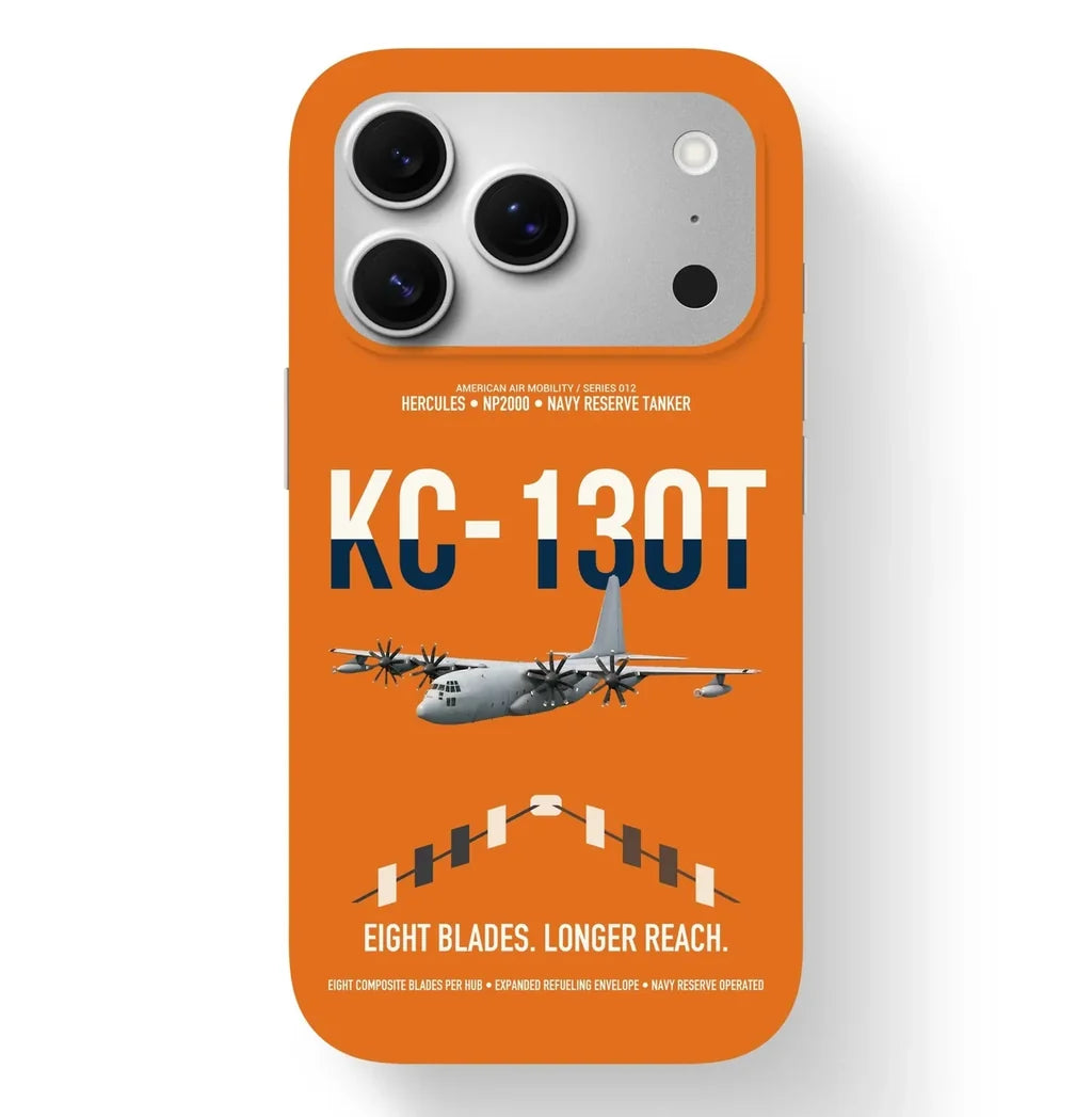 KC-130T NP2000 design on orange magsafe iphone case, for iPhone 17 Pro