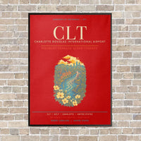 Thumbnail for Charlotte Douglas International Airport CLT - Canvas Framed - Red