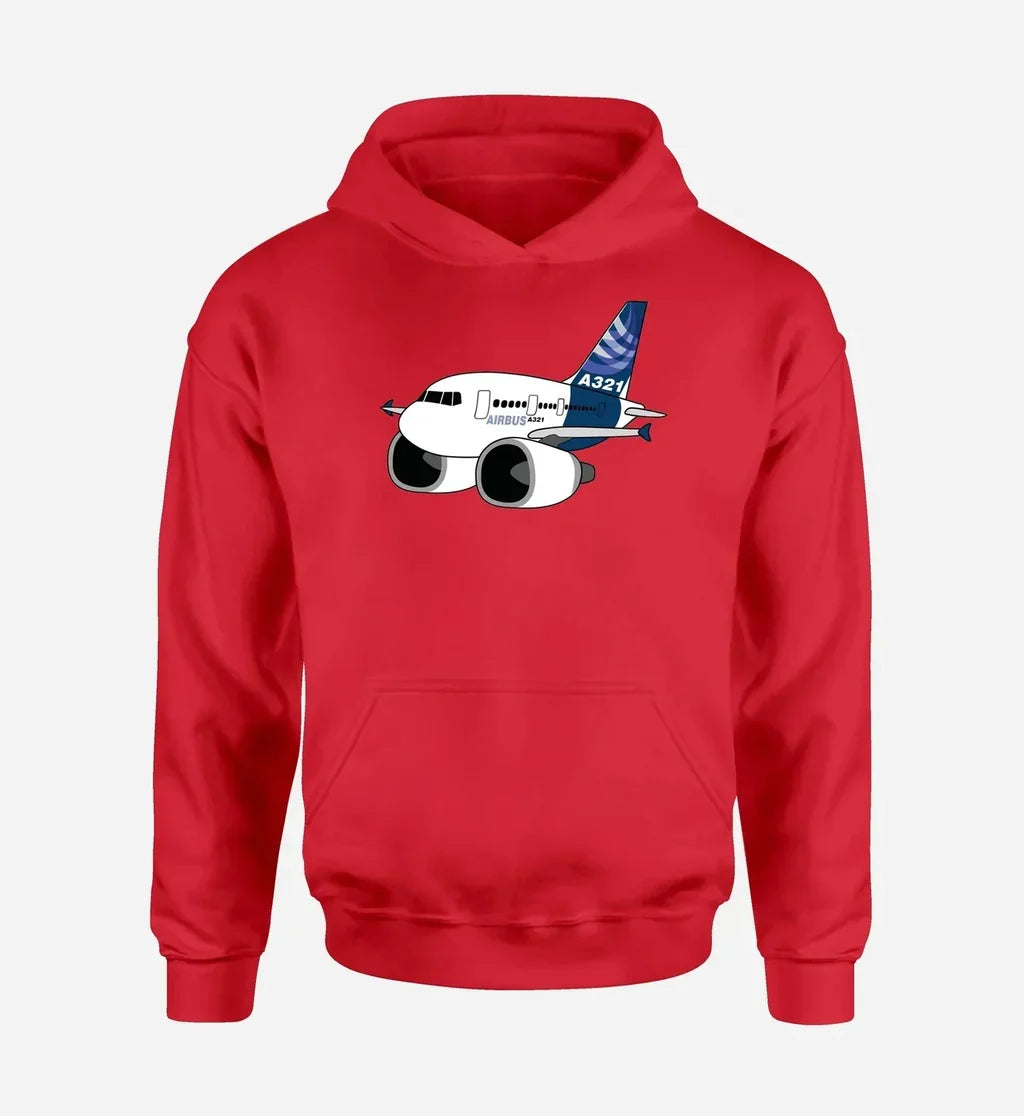 Cartoon Airbus A321 - Red