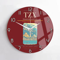 Thumbnail for Trabzon Airport (TZX) design on dark red no frame wall clock