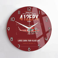 Thumbnail for SUBARU Bell 412EPX design on dark red no frame wall clock