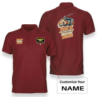Thumbnail for SIGNAL 580 - First In When The Runway Burns - Double-Side Polo design on red double side polo with custom name badge