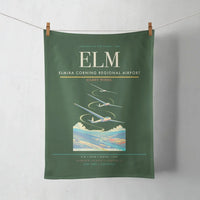 Thumbnail for Elmira Corning Regional Airport (ELM) design on dark green towel