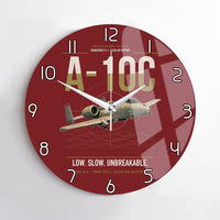 Thumbnail for A-10C Thunderbolt II design on dark red no frame wall clock
