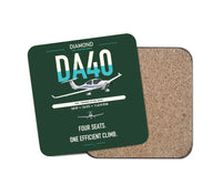 Thumbnail for Diamond DA40 design on dark green 1 piece coaster