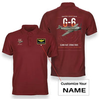 Thumbnail for Messerschmitt Bf 109G-6 design on red+name double-side polo t-shirt, double-side print