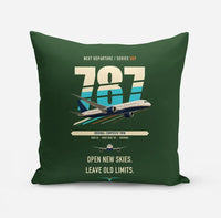 Thumbnail for Boeing 787-8 Dreamliner design on dark green pillow