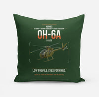 Thumbnail for Hughes OH-6A Cayuse design on dark green pillow