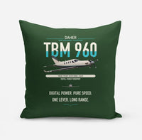 Thumbnail for Daher TBM 960 design on dark green pillow