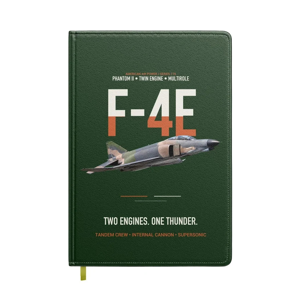 F-4E Phantom II Two Engines One Thunder design on dark green notebook