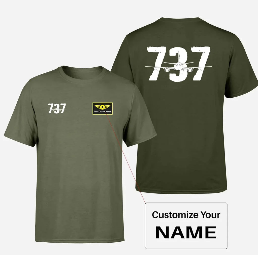 Boeing 737 Designed Designed Double-Side T-Shirts - view 13